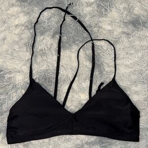 Black Crisscross Back Bikini Top